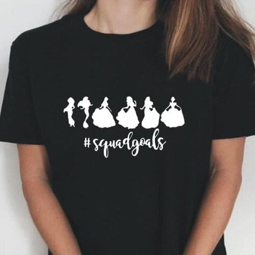 Summer Harajuku T Shirt Women Tops Fashion Princess Squadgoals Women Tshirt Cotton Casual Hipster Tee Shirt Femme Camiseta Mujer