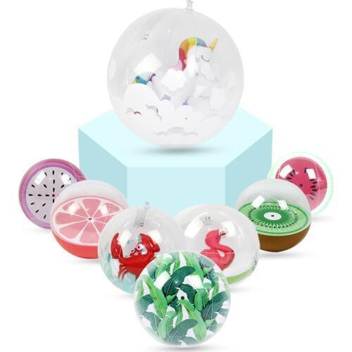 Ins Hot Inflatable Ball Toys For Baby Beach Pool Play Ball Outdoor Children Soft Learning Toys PVC Soft Water Toys Flamingo 1pcs