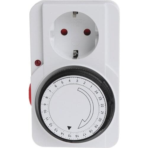 24H Mechanical Electrical EU Plug Program Timer Power Switch Socket Energy Saver