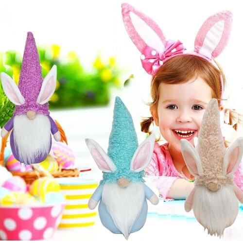 Cute Long Ear Dolls Easter Decorations For Home Party Living Room Ornaments Decor Kids Easter Gifts