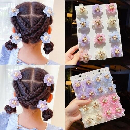Fashion Flower Hairpin Barrettes for Girls Hairgrips Ponytail Holder Bobby Pins Buckle Hair Clip Women Children Hair Accessories