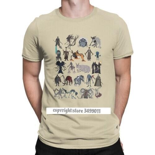 Men Bloodborne Bosses Tshirt Dark Souls Cotton Clothing Novelty Round Neck Tee Shirt Tee Shirts