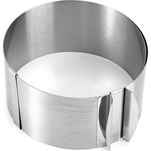 Cooking Practical Silver Retractable Stainless Steel Circle Mousse Ring Baking Tool Set Cake Mould Mold Size Adjustable Bakeware
