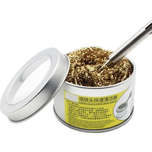 Solder Iron Tips Cleaner Steel Wire Welding Soldering Tip Cleaning Ball Sponge Welding Tools Heavy Duty Mesh Filter Nozzle Clean