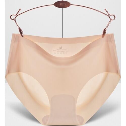 Solid Womens Seamless Panties Ice Silk Female Sexy Briefs Lingerie Underwear Ultra-thin Comfort Intimates