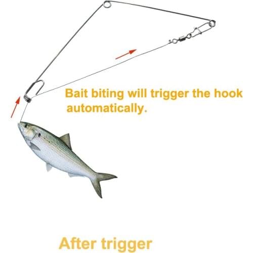 Premium Stainless Steel Spring Fishing Hook Setter Bait Bite Trigger Hook to Catch Fish Automatically Automatic Fishing trap