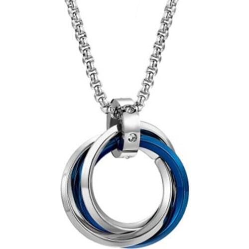 Fashion Match Trendy Multi-ring Love Confession Titanium Steel Pendant Couple Gifts Not Fade Necklace Accessories