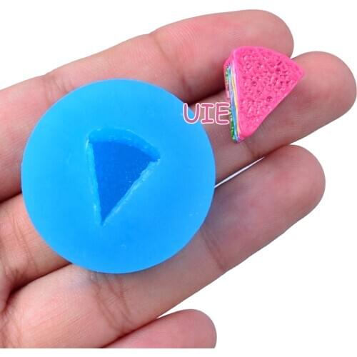 GYL565U 15.8mm x 12.3mm Rainbow Sandwich Cookies Silicone Mold Fondant Cake Decoration Candy Resin Clay Earrings Necklace Craft