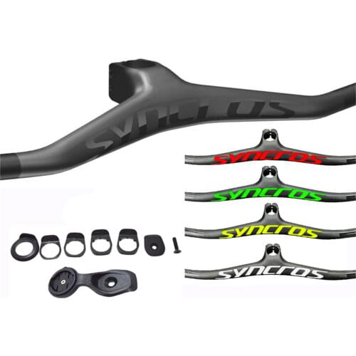 New SYNCROS special offer full carbon fiber one-piece straight 8/17/25 degree stem 60-110mm and handlebar 680-800mm