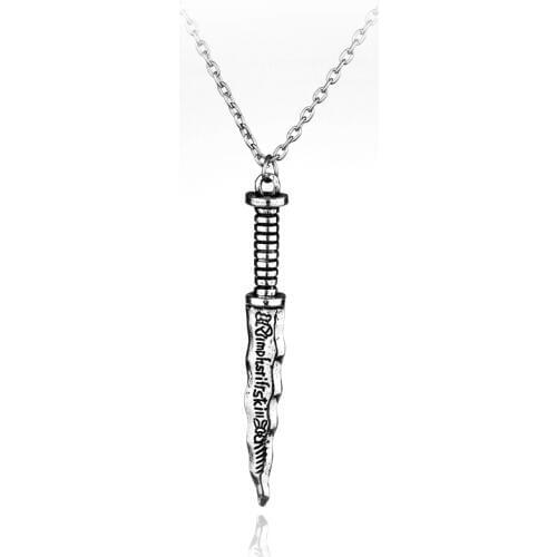 Once Upon a Time Movie Jewelry Sword Necklace Chain Pendants Necklaces Collier