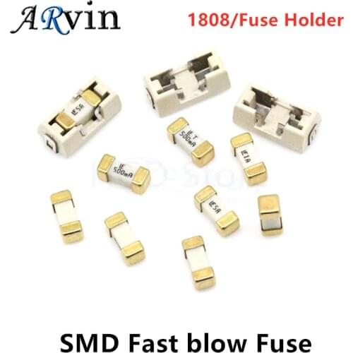 10pcs Gold 1808 125V 250V AC 0451 SMD Fast blow Fuse 0.5A 1A 2A 3A 4A 5A 6.3A 8A 10A 12A 15A 500MA 2410 ultra-rapid fuses