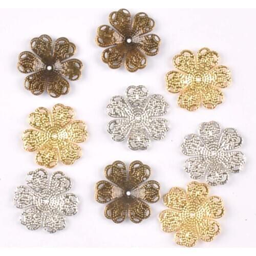 Vintage 3 Colors 10 Style Flowers Wraps Filigree Connectors For Handicraft Scrapbook Embellishments Metal Crafts 20pcs Yk0762-8