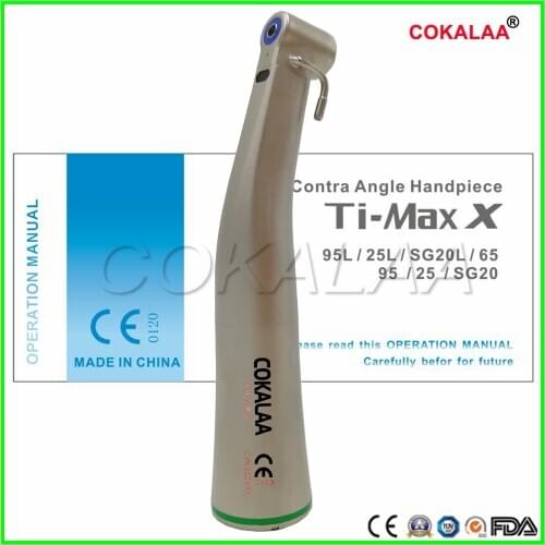 Dental implant equipment external and internal irrigation spray 20:1 low speed green ring contra angle LED handpiece