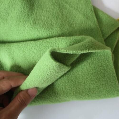 Bean green Polar fleece thicken plush fabric coat sweatshirt Shoes Hats Warm Lining DIY Knitted Cloth Sewing