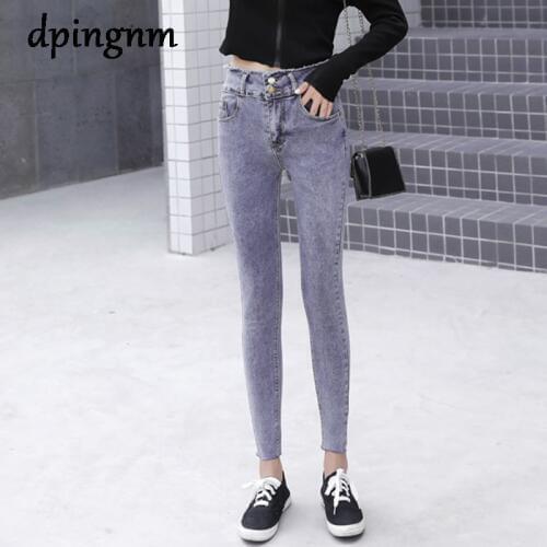 Women XL Plus Size Jeans Feminino Casual Push Up Denim Jeans Strech High Waist Skinny Pants Slim Fit Bodycon Trousers