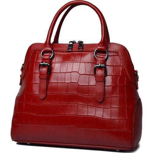 Genuine Leather Ladies HandBags Women Messenger Totes Designer Crossbody Shoulder Bag Shell Hand Bags lattice Cowhide Hot Sale