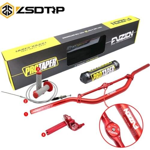 ZSDTRP 28MM Motorcycle Handlebars Fat Bars Handle Grips Protaper Bar Pads Throttle Cable For Dirt Bike