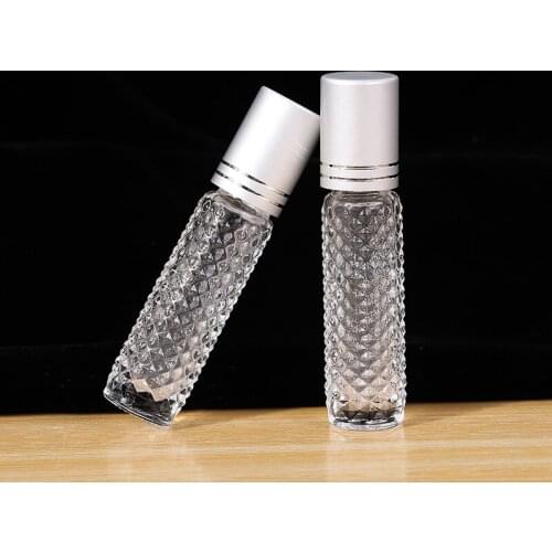 1PCs 10ML Glass Roller Bottles for Essential Oils Empty Refillable Clear Bottle Leak-Proof Massage Roll On Containers New