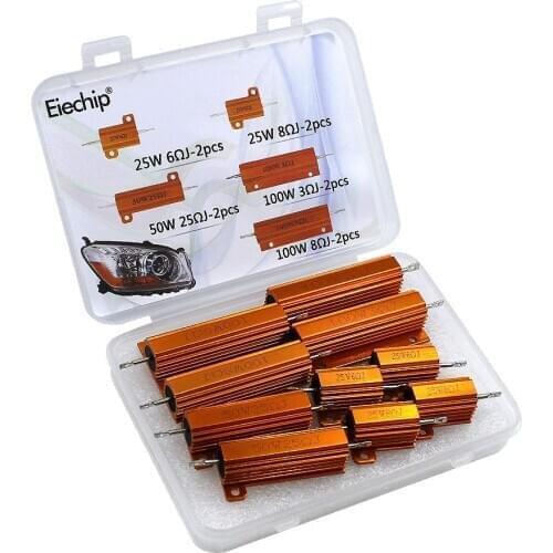 10pcs/lot 25W 50W 100W Car Load Resistor LED Reverse Brake Turn Signal Light Wirewound resistance kit for 7443 7440 WY21W W21W