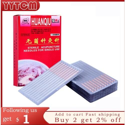 100pcs/box Acupuncture Needle Disposable Needle Acupuncture Beauty Massage Needle health care healthcare red copper handle