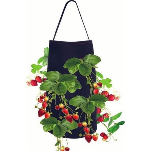 20set 2pcs/set Garden Plant Grow Bag Vegetable Hanging Flower Pot Planter For Strawberry Tomato Chili Pepper Growing