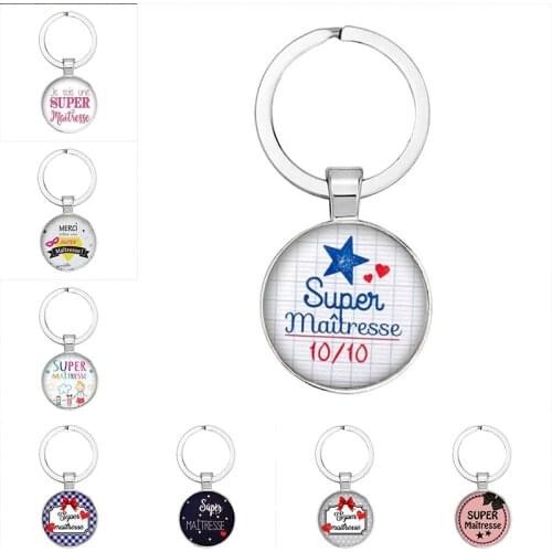 2020 / Teacher Thank You Text Keychain, Love Pendant Glass Pendant Keychain, High Quality Car Bag Keychain, Teachers Day Gift