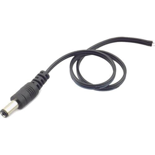 5pcs 5.5x2.1mm 12V DC Male Adaptor Jack Cable connector Power Supply Plug line wire for CCTV Camera Led strip lights lamp H10