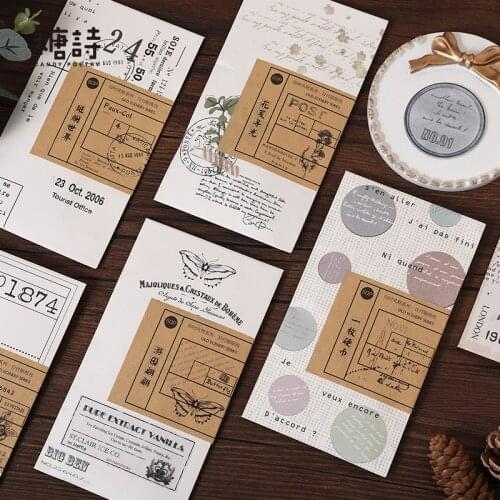 60pcs/box 30 patterns Old Time Scenery Stickers Scrapbooking Kawaii Retro hand account decoration sealing Stationery Stickers