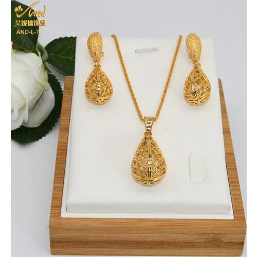 ANIID Wedding Jewelry Sets Necklaces And Earrings Women Bridal Gold Moroccan Chain Drop African Dubai Pendant Vintage Faddish