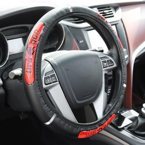 Chinese Dragon Design Car Steering Wheel Cover Fur Steering Wheel Cover Busines Style Pu Leather Steering-Wheel Car Accessories