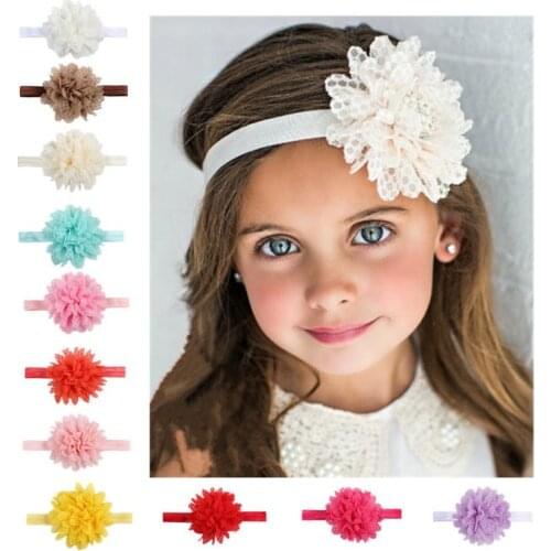1 Pcs Baby Hair Band Girl Mesh Flower Lace Headwear Soft Elastic Headband Infant Turband Toddler Hair Accessory Hair Tie For Kid