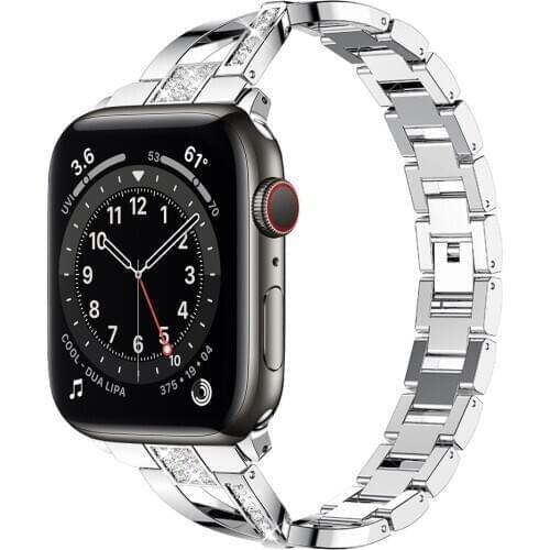 For apple watch 6 se band 40mm 44mm Jewelry bling bands Series 5 4 bracelet for applewatch iwatch strap 3 38mm 42mm women correa