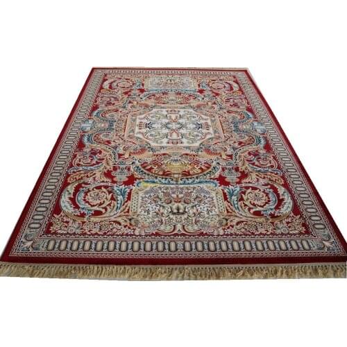 Viscose french carpet About 6.6' X 9.5' machine made Thick Plush Savonnerie Rug Carpet Made To Order 4redgc161savyg28