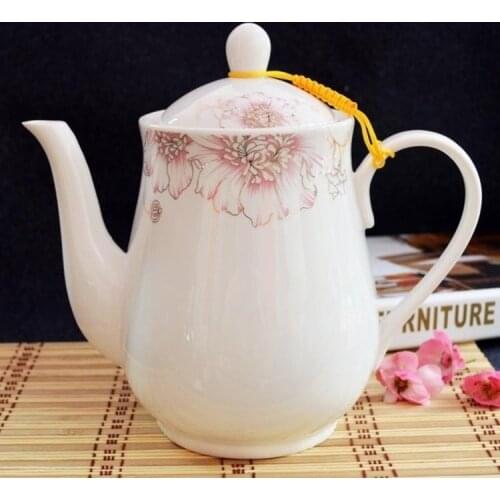 Ceramic Teapot Household Large Capacity Filter Bone China Samovar Fashion Luxury Flowers Painted Teteras Stove Kettle EI50TP