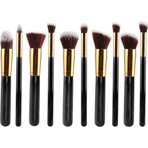 Makeup brushes 10Pcs set Professional Black Brush Good-Looking Powder Foundation Eyeshadow Lip Eyeliner Blush Beauty Tool