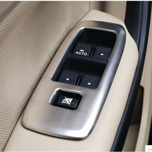 Stainless steel Interior Door Armrest Window Switch Buttons Cover trims for Ford Everest Endeavour 4Dr SUV 2015 2016 2017