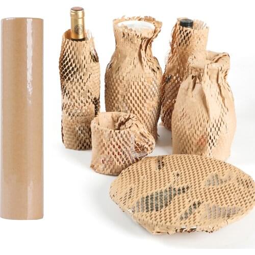 Kraft Paper Honeycomb Cushioning Raw Roll Diy Decorative Gift Wrapping Packing Material Wedding Birthday Party Packaging Paper