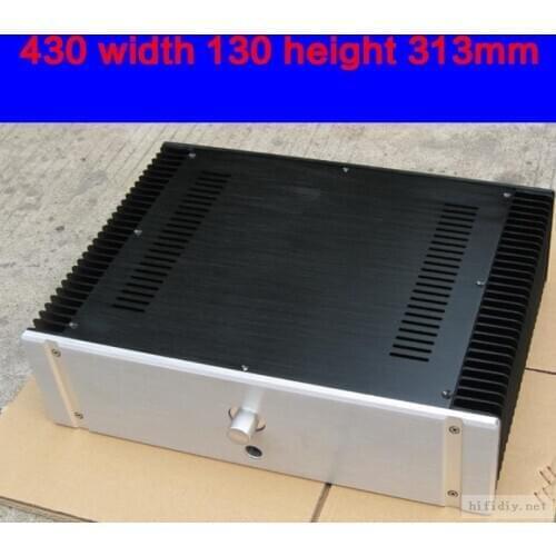 KYYSLB 430*130*313mm All-aluminum Class A Amplifier Chassis Box House DIY Enclosure with Cooling Hole Amplifier Case Shell