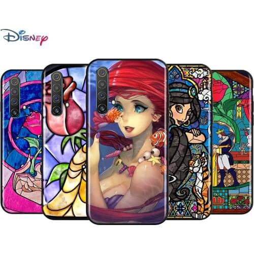 Black Soft Mosaic princess For Realme 7i Global C2 C3 C11 C12 C15 C17 X2 X3 Superzoom X50 XT Q2 Q2i Pro 5G Phone Case