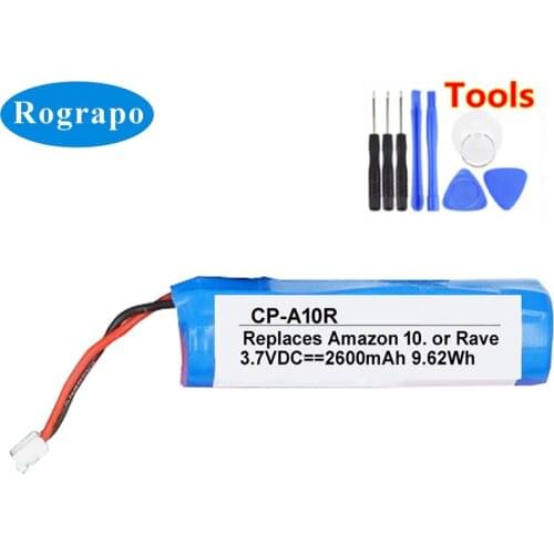 New Battery For Amazon 10.or Rave Portable Bluetooth Speaker Accumulator 3.7V 2600mAh Replacement Batterie 2-wire Plug +tools