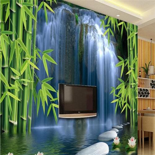Customize wallpaper for walls 3 d stereoscopic Bamboo forest springs wallpapers for living room photo wall mural wallpaper