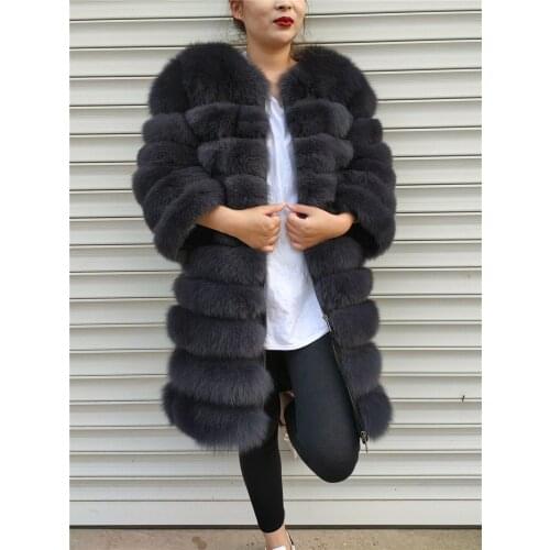 Fox Fur Coat Detachable Arms Full Sleeves Women Plus Size Genuine Natural Fur Winter Real Fur Long Jacket Female Fur Vest 2021