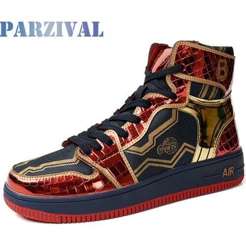 PARZIVAL Couple Fashion High top Sneakers Men Women Classic Multicolor Casual Shoes Spring Autumn Vulcanized Men Sports Shoes