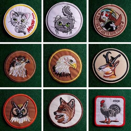 Cartoon Animals Patch Embroidered Patches For Clothing Cat Stripes Patch Diy Iron On Patches On Clothes Applique sewing Badges