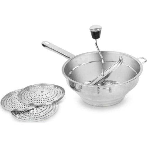 Stainless Steel Food Mill with 3 Grinding Discs Kitchen Food Mashing for Soup Sauce