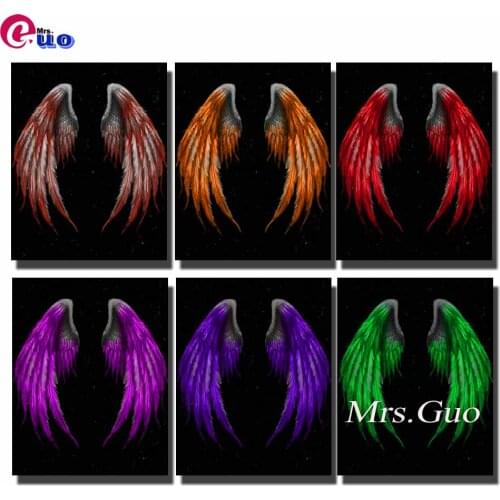 Full Square 5D Diy Diamond Painting Cross-stitch "Angel Wings" 3D Diamond Mosaic Round Rhinestones Painting Embroidery