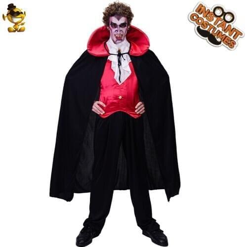 QLQ Vampire Costumes Halloween Party Fancy Dress Carnival Role Play Luxury Vampire Dress Up With Cape