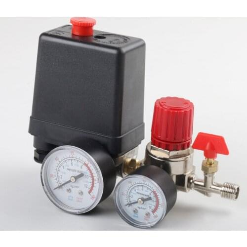 Regulator Heavy Duty Air Compressor Pump Pressure Control Switch Air Pump Control Valve 0-180 Psi With Gauge