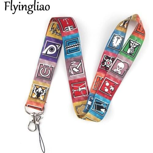 Rainbow Six Lanyard for Keys Phone Cool Neck Strap Lanyard for Camera Whistle ID Badge Cute webbings ribbons Gifts Decorations