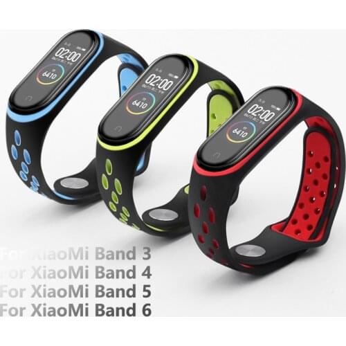 Sport Silicone Watch wrist Bracelet For XiaoMi Mi Band 3 4 5 6 Straps Smart watch Accessories for mi band 6 Bracelet Wriststrap